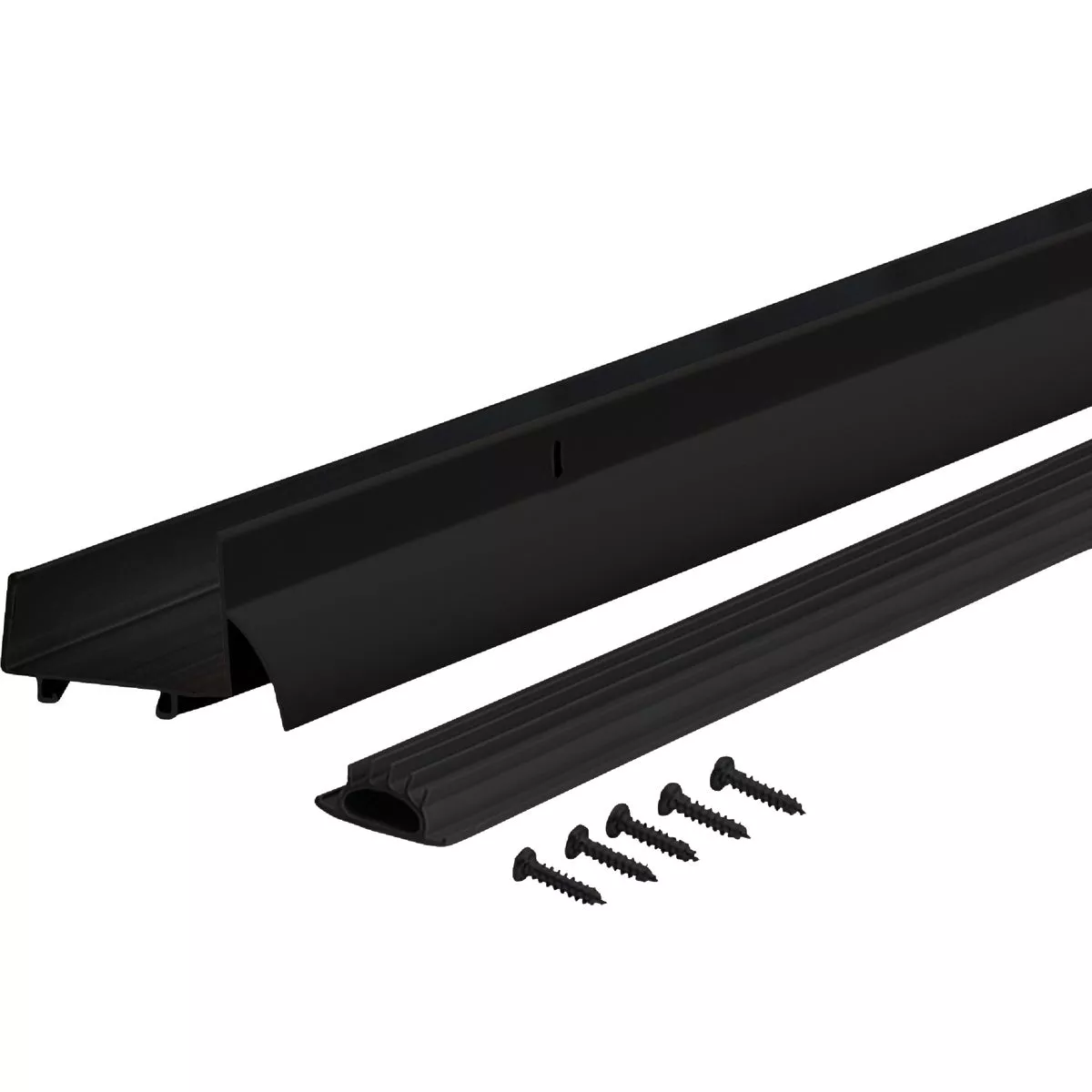 M-D Building Products 2.25 In. W. x 1.375 In. H. x 36 In. L. Aluminum Black Door Bottom