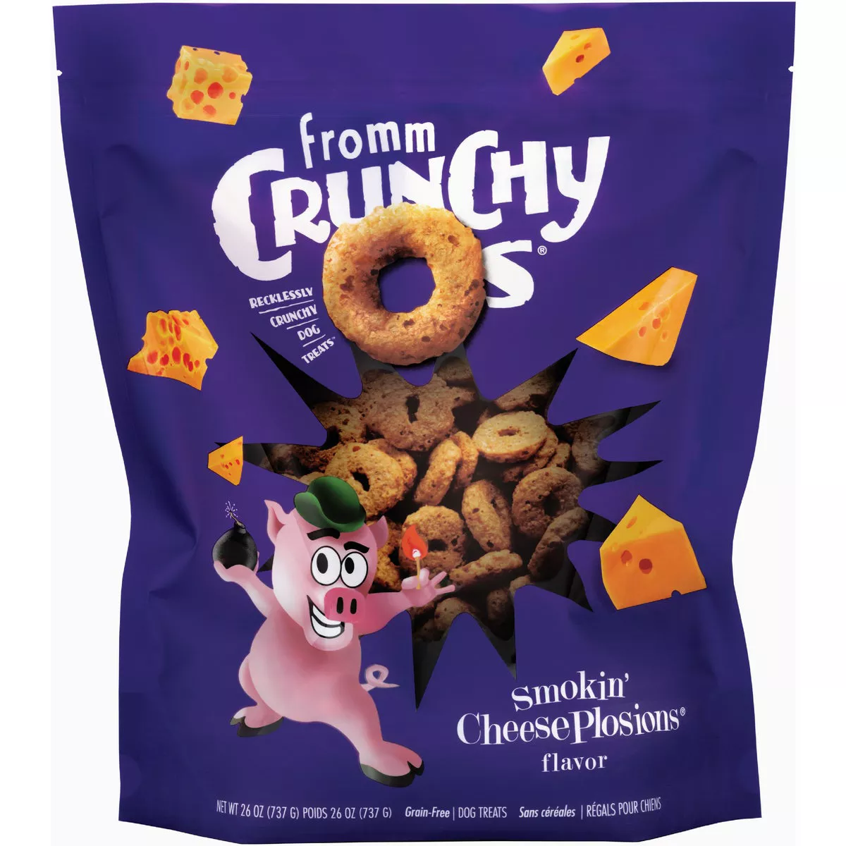 Fromm Crunchy Os Smokin' CheesesPlosions Flavor Dog Treats, 26 Oz.
