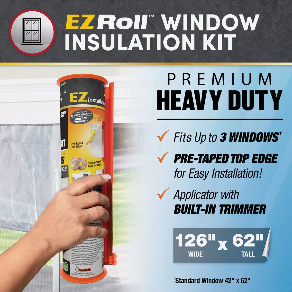 Frost King EZ Roll 62 In. x 126 In. Premium Shrink Window Kit - photo 3