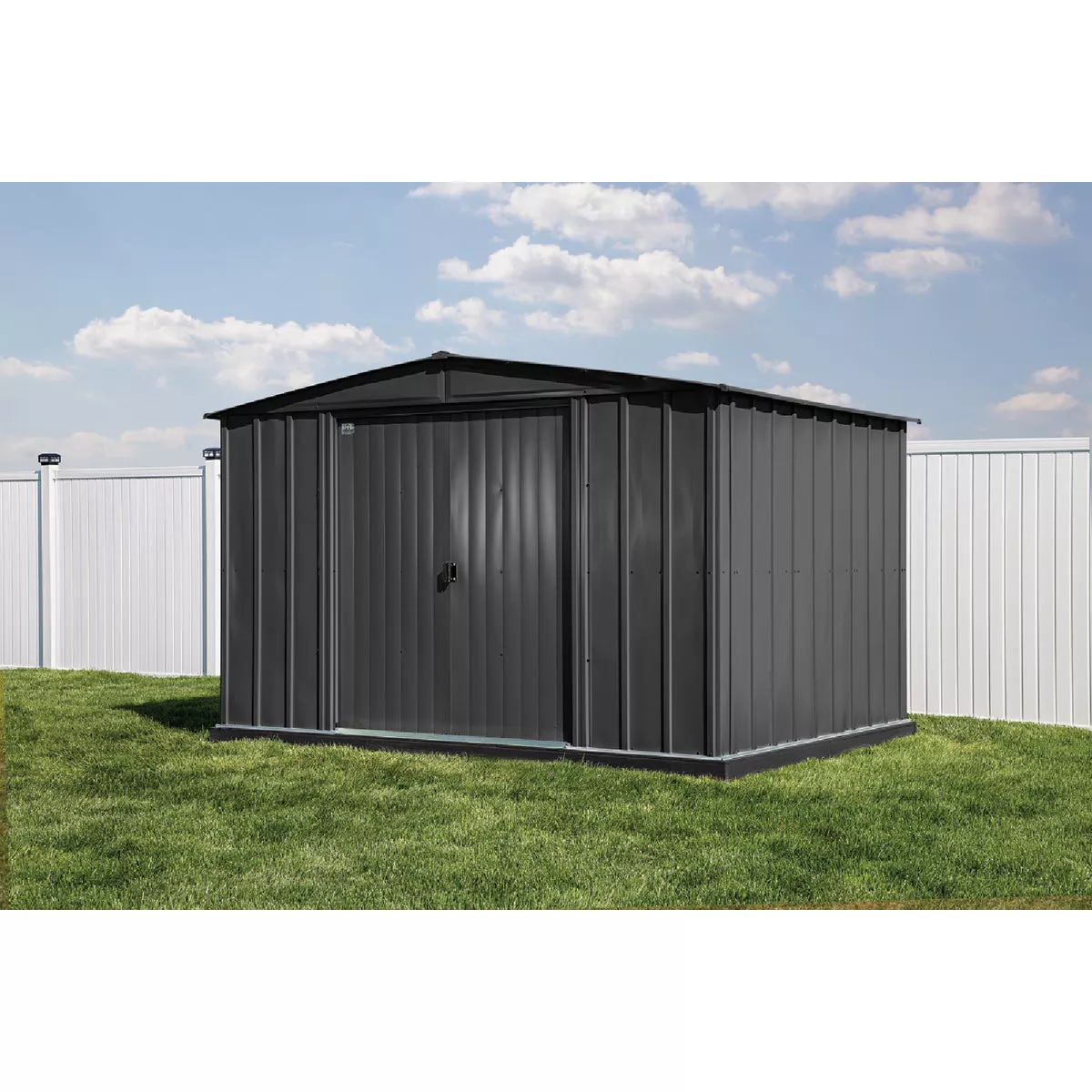 Arrow Classic 10 Ft. x 8 Ft. Galvanized Steel Storage Shed, Charcoal - photo 3