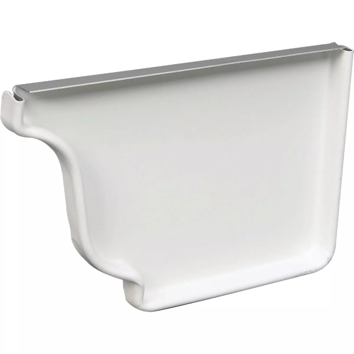 Amerimax 4 In. Galvanized White Right Gutter End Cap