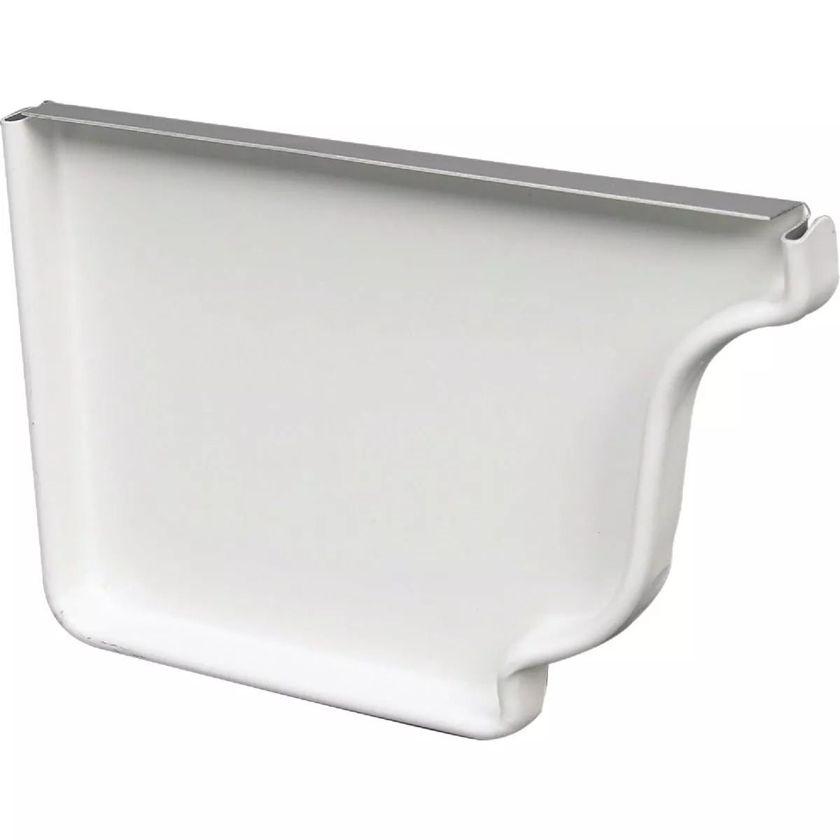 Amerimax 4 In. Galvanized White Right Gutter End Cap - photo 2