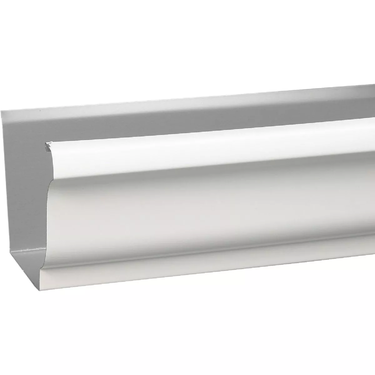 Amerimax 4 In. x 10 Ft. K-Style White Galvanized Steel Gutter
