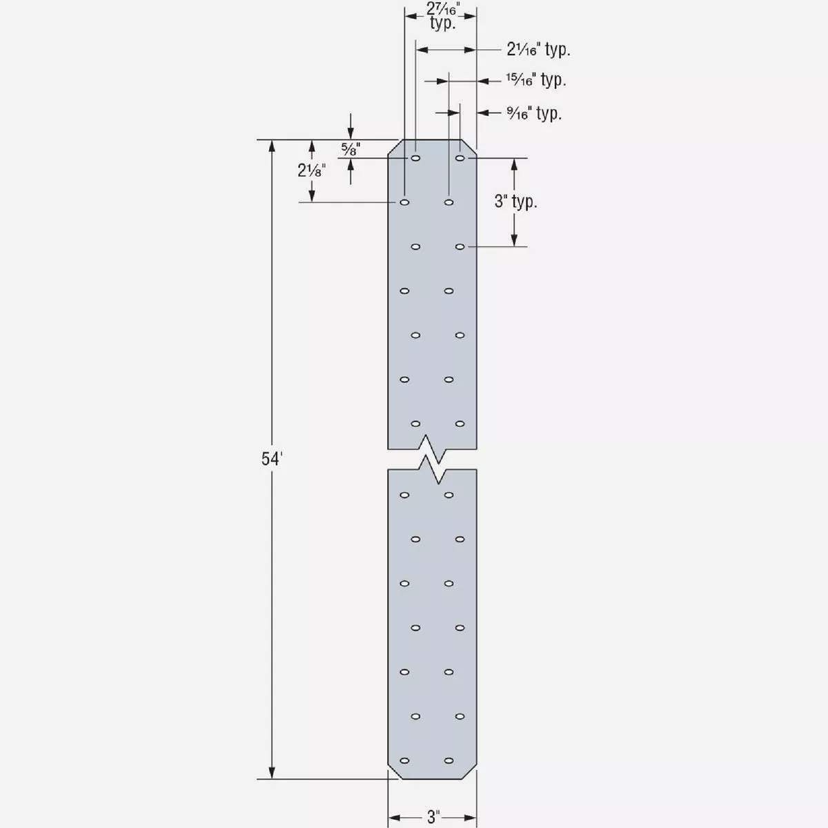 Simpson Strong-Tie 3 In. x 54 Ft. 14 ga Galvanized Steel Coiled Strapping - photo 2