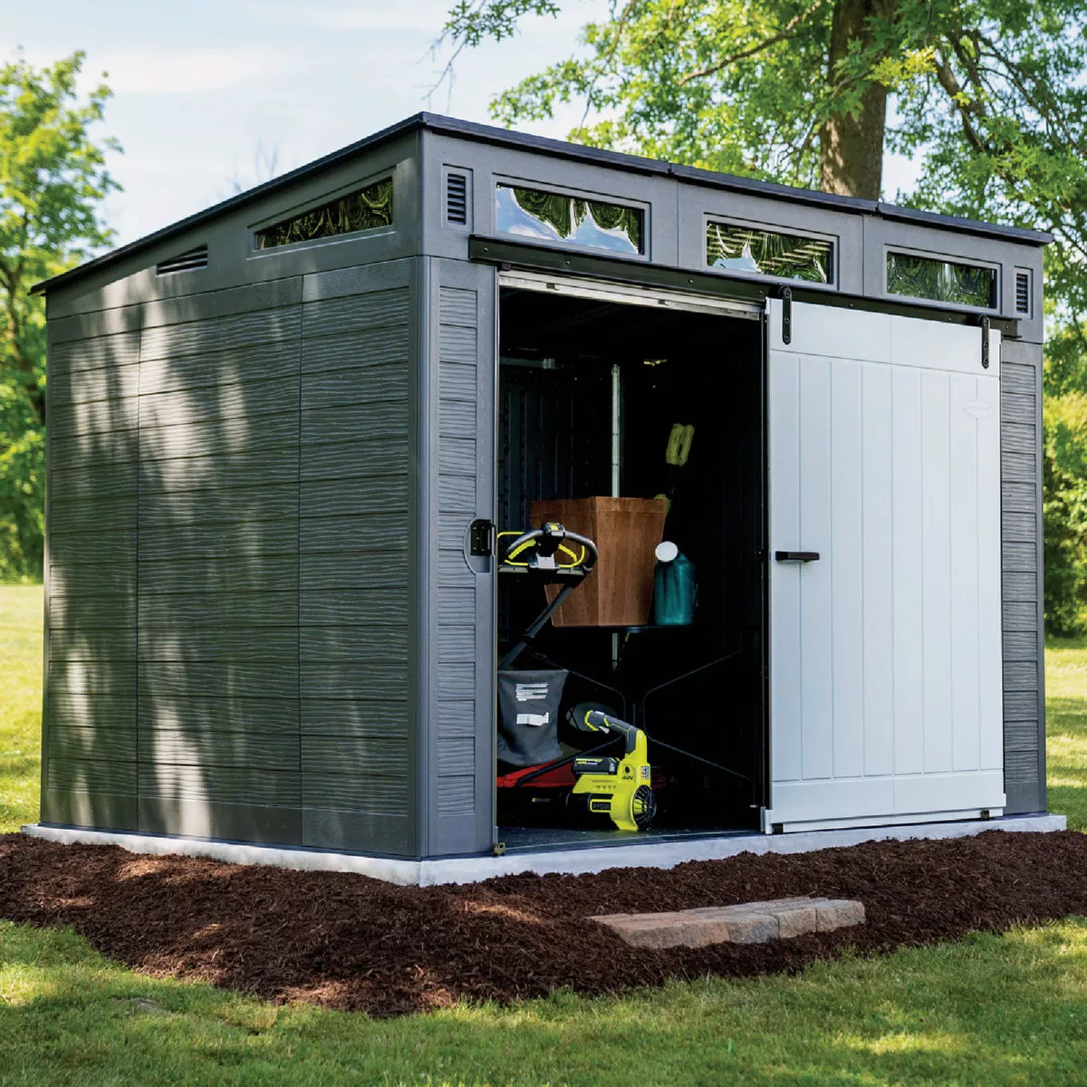 Suncast Modernist 10 Ft. x 7 Ft. 483 Cu. Ft. Barn Door Storage Shed - photo 3