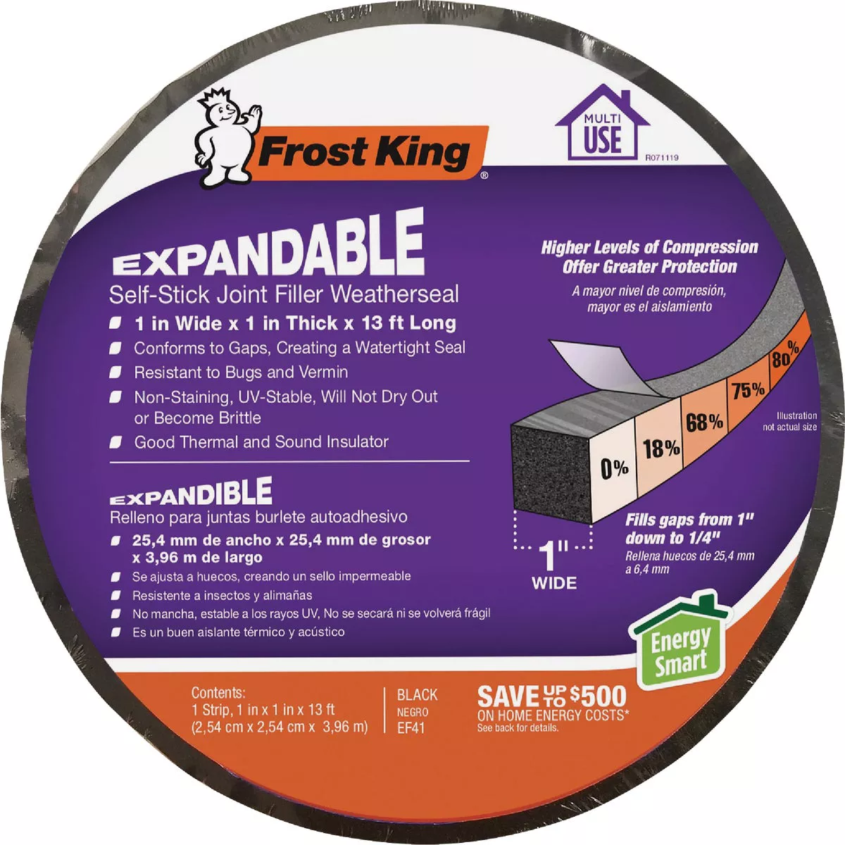 Frost King 1 In. x 1 In. x 13 Ft. Expandable Joint-Filler Weatherseal - photo 2