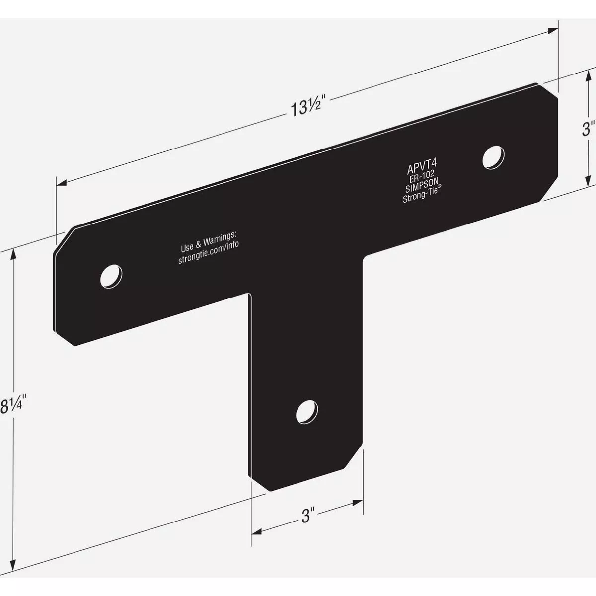 Simpson Strong-Tie Outdoor Accents Avant Collection ZMAX 4X4 Black T Strap - photo 3