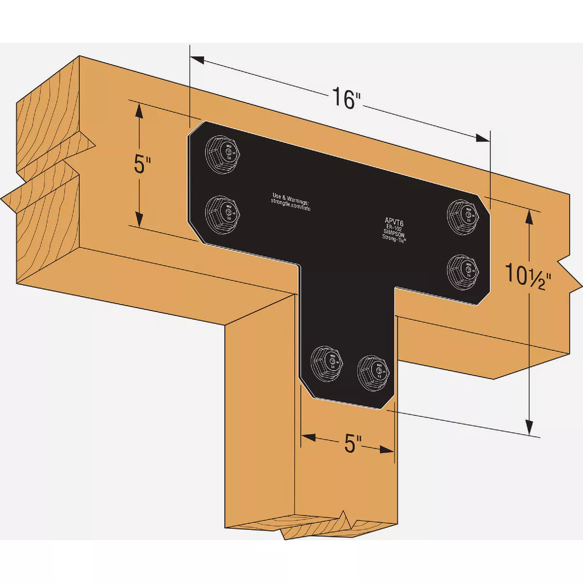 Simpson Strong-Tie Outdoor Accents Avant Collection ZMAX 6X6 Black T ...