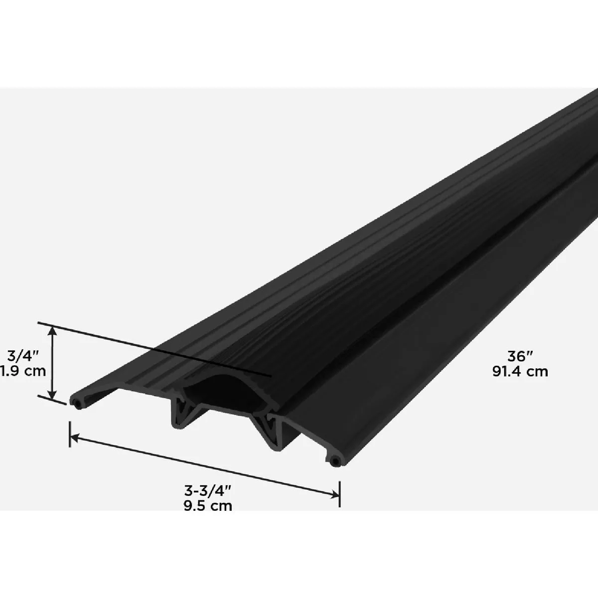 M-D Building Products 3-3/4 In. x 3/4 In. x 36 In. Black Aluminum and Vinyl Heavy-Duty Low-Profile Threshold - photo 4