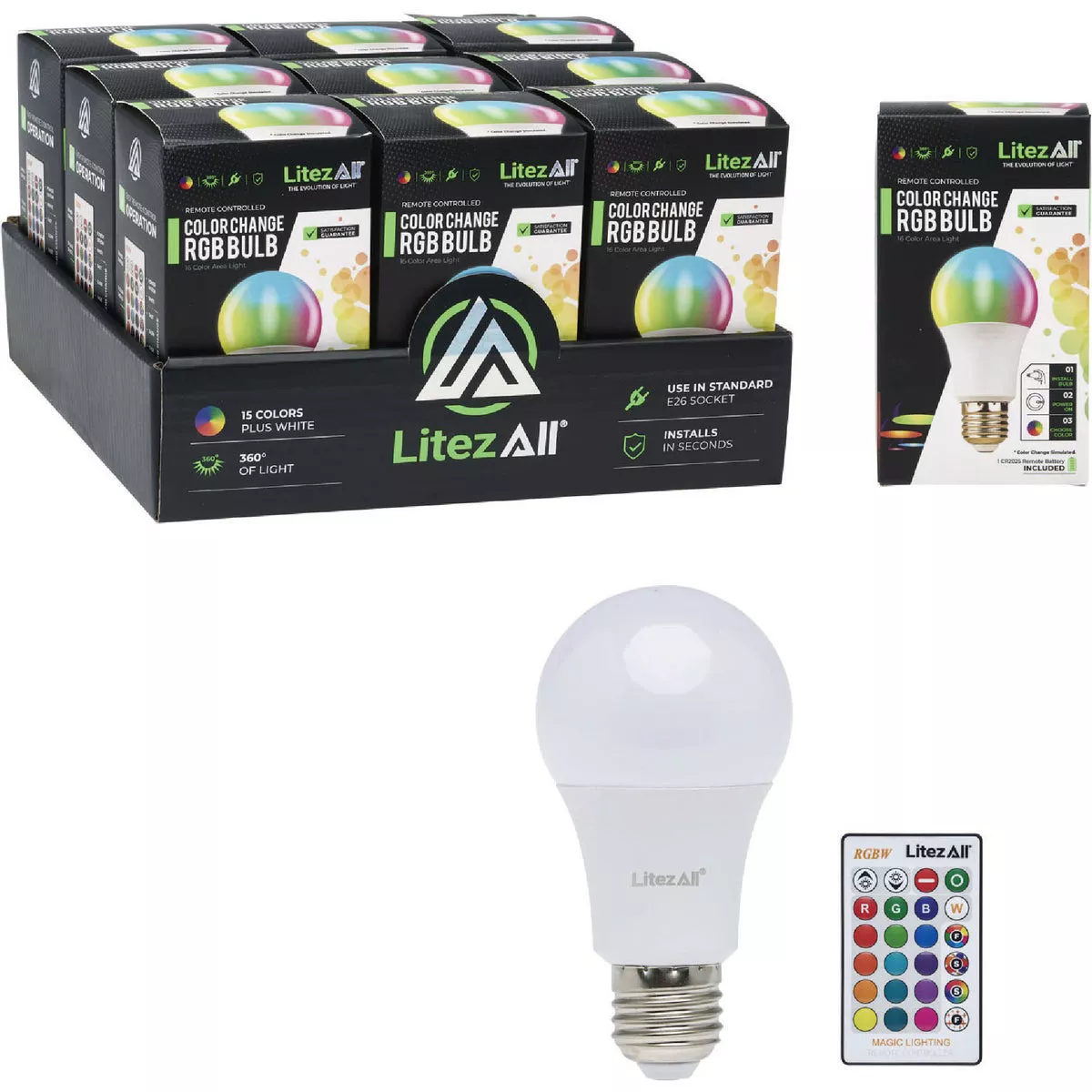 LitezAll Color-Changing LED Light Bulb