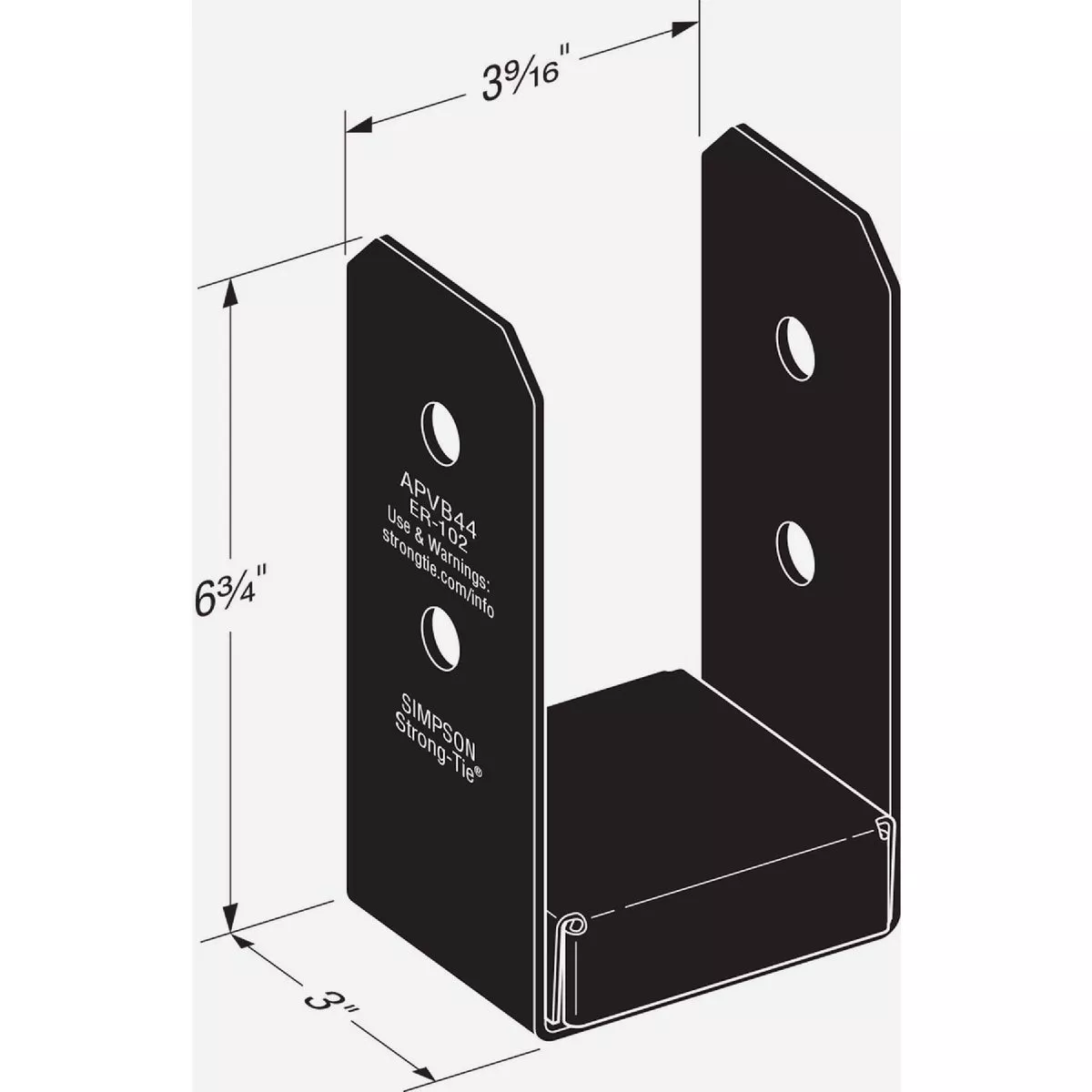 Simpson Strong-Tie Outdoor Accents Avant Collection 4 In. x 4 In. ZMAX Black Powder-Coated Post Base - photo 2