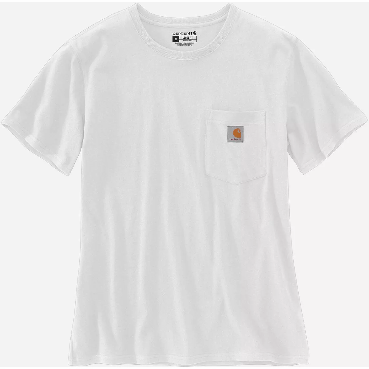 Carhartt Women's Large Regular White Heavyweight Short Sleeve Pocket T-Shirt, Loose Fit