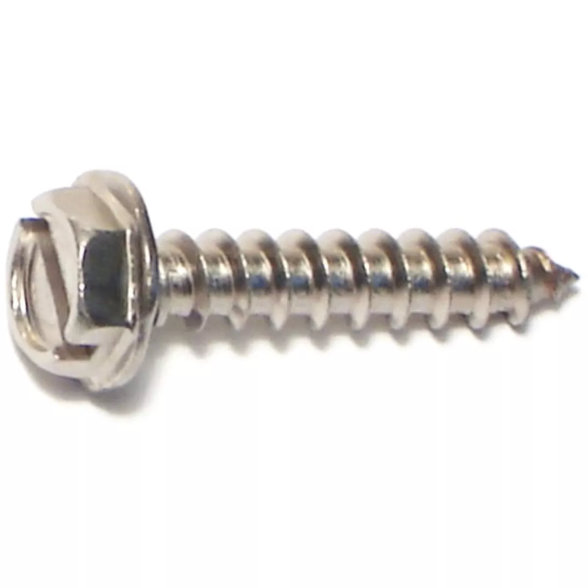 Midwest Fastener #10 x 1 In. 18-8 Stainless Steel Slotted Hex Washer Head Sheet Metal Screws (12 Ct.)-