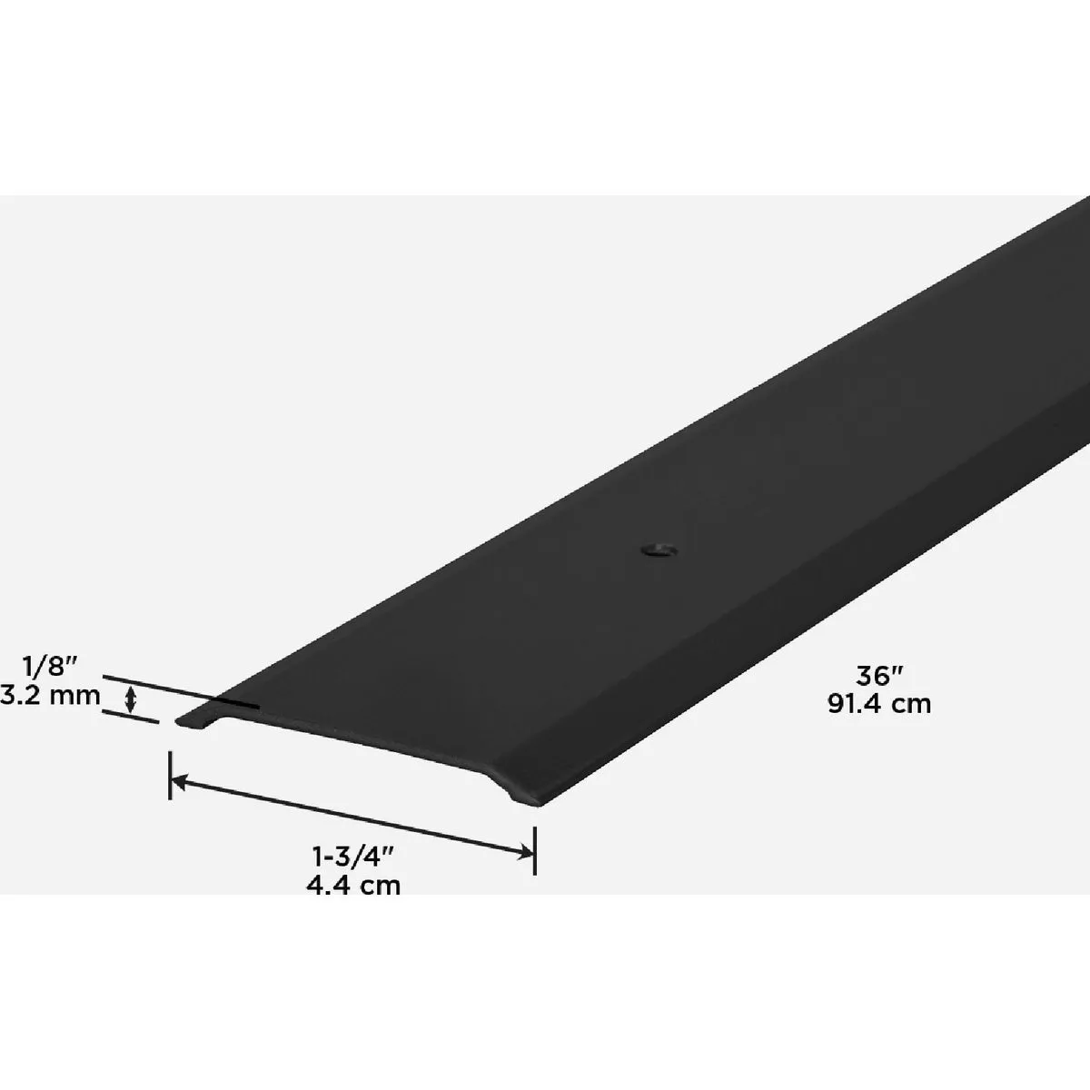 M-D Building Products 1-3/4 In. x 1/8 In. x 36 In. Black Aluminum Flat-profile Threshold for Interior Doorways - photo 4