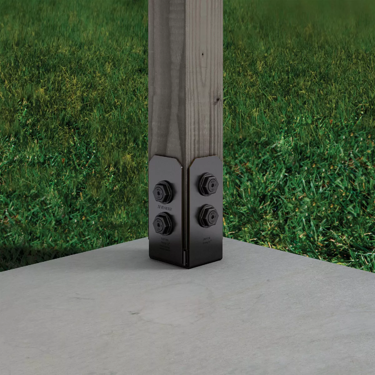 Simpson Strong-Tie Outdoor Accents Avant Collection ZMAX 4X Black Post Base Side Plate (2 Ct.) - photo 5