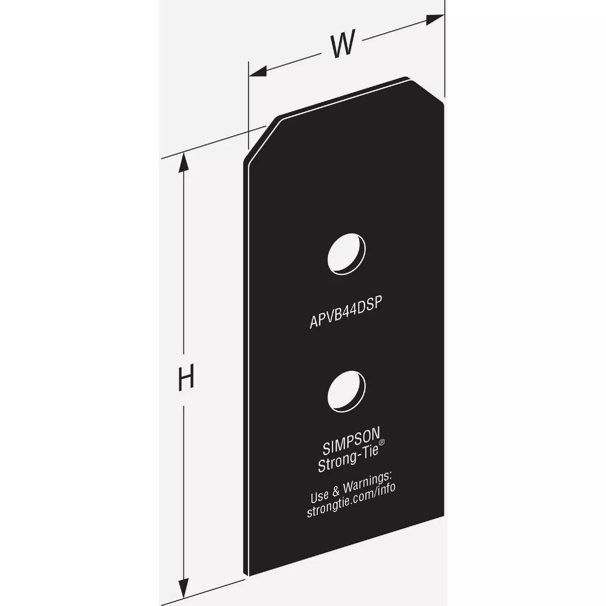 Simpson Strong-Tie Outdoor Accents Avant Collection ZMAX 4X Black Post Base Side Plate (2 Ct.) - photo 2