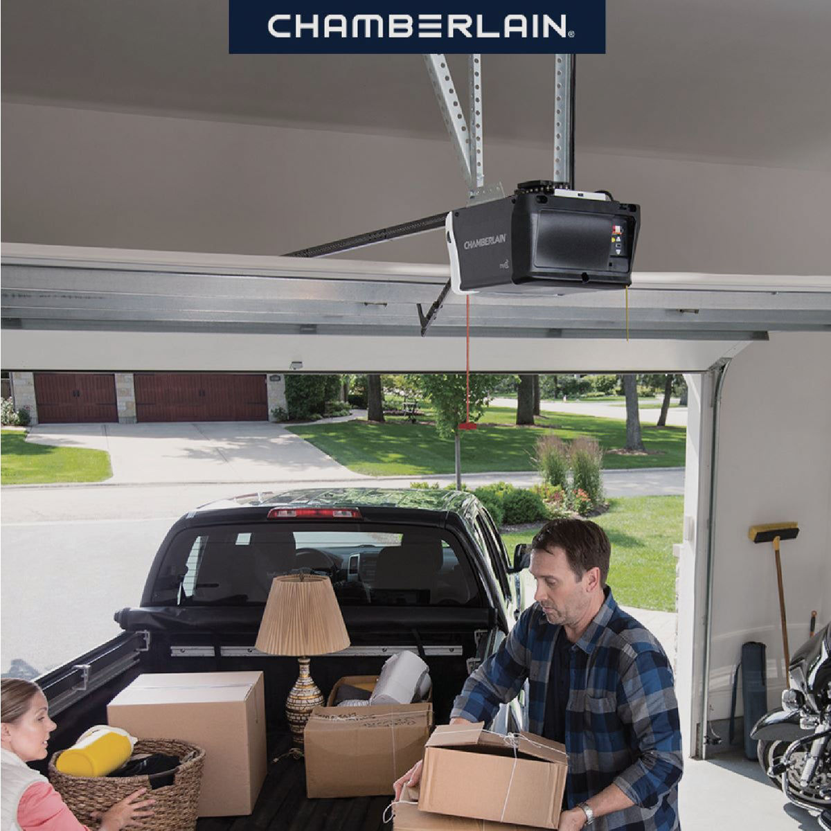 Chamberlain B2202 1/2 HP myQ Smart Belt Drive Garage Door Opener with
