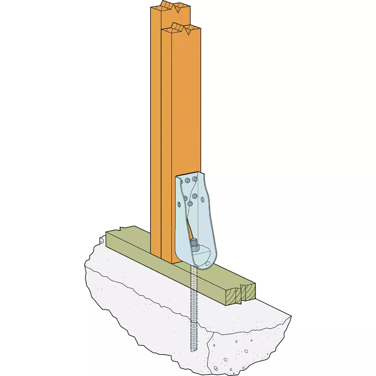 Simpson Strong-Tie 2.9 In. W x 17.5 In. H x 4.25 In. B 12 ga Galvanized Predeflected Holdown with Strong-Drive SDS Screws - photo 2