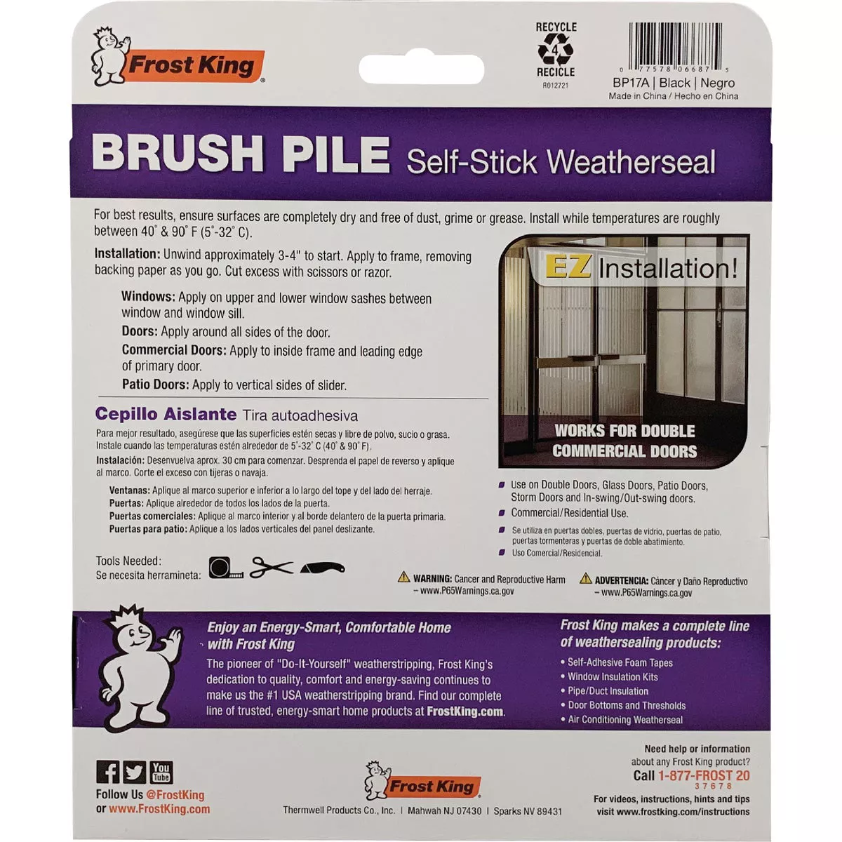 Frost King 1/4 In. x 3/8 In. x 17 Ft. Brush Pile Self-Stick Weatherseal - photo 2