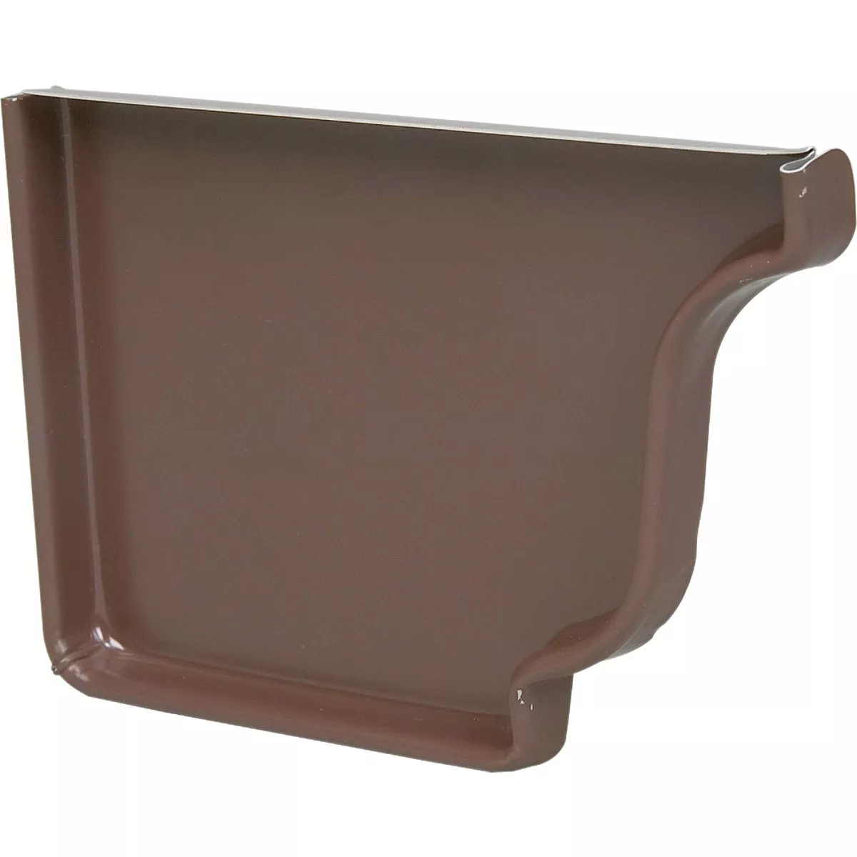 Amerimax 4 In. Galvanized Brown K-Style Left Gutter End Gap