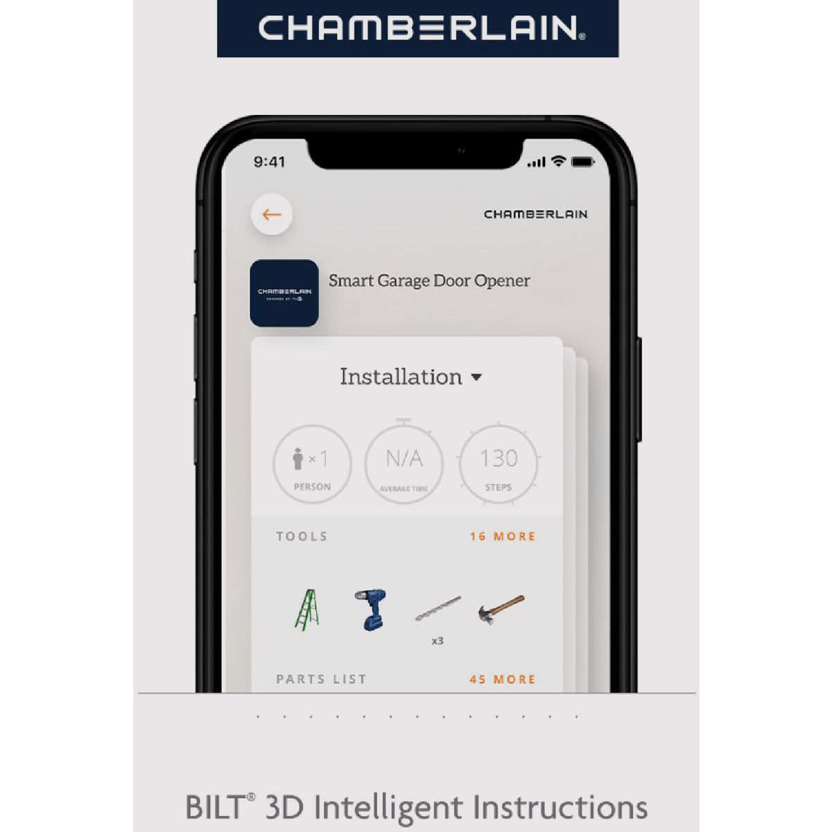 Chamberlain C2202 1/2 HP Smartphone Controlled Chain Drive Garage Door