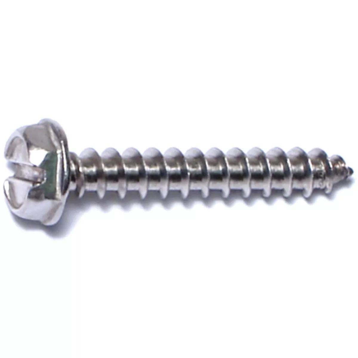 Midwest Fastener #10 x 1-1/4 In. 18-8 Stainless Steel Slotted Hex Washer Head Sheet Metal Screws (12 Ct.)-