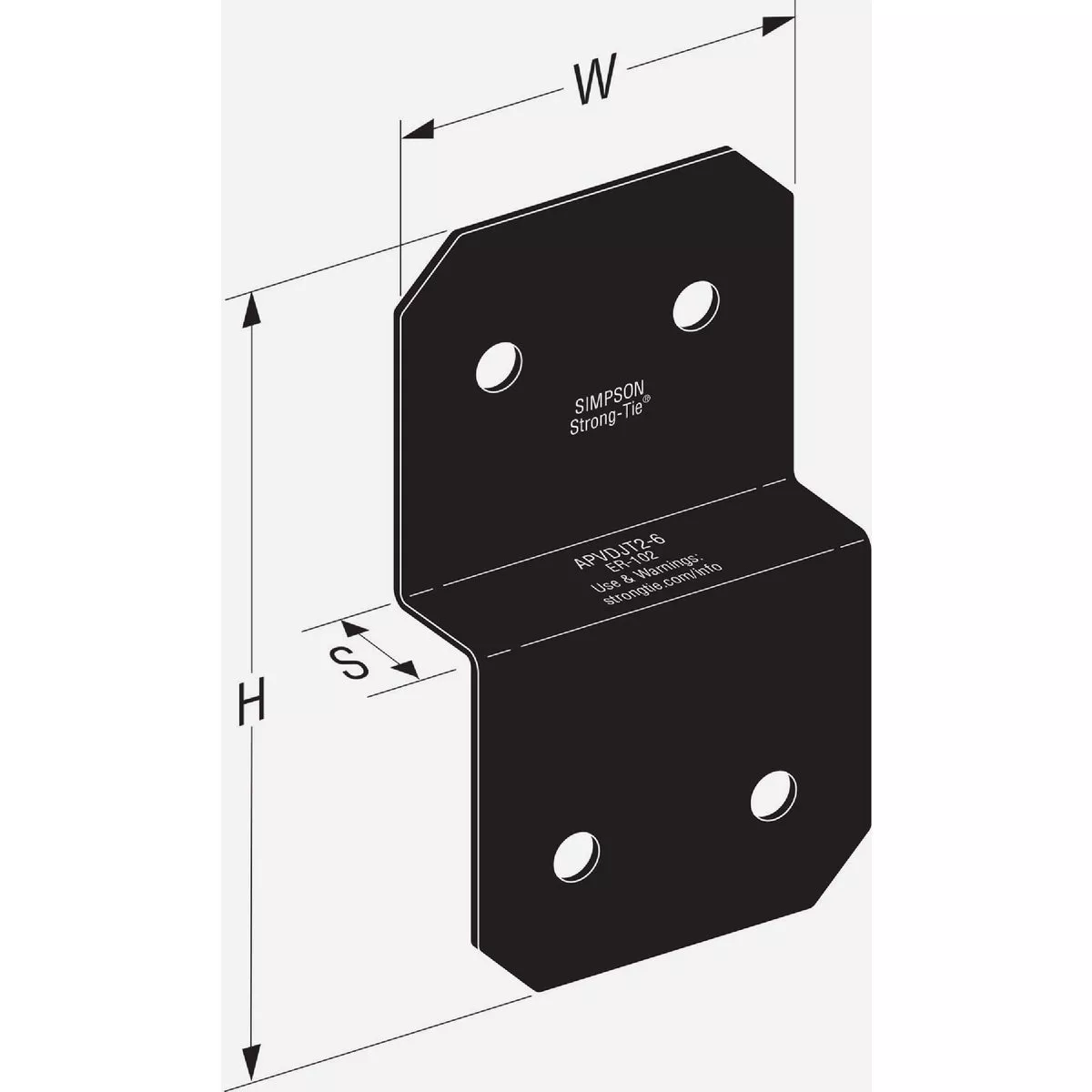 Simpson Strong-Tie Outdoor Accents Avant Collection 2x 6 In. ZMAX Black Powder-Coated Deck Joist Tie - photo 2