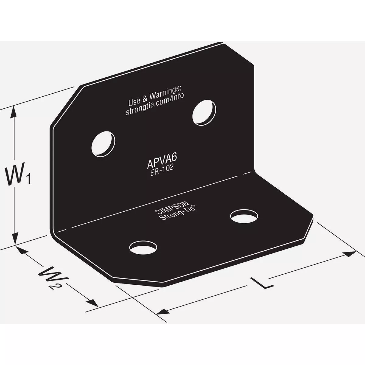 Simpson Strong-Tie Outdoor Accents Avant Collection ZMAX 6X 90 Deg. 12 ga Black Framing Angle - photo 4