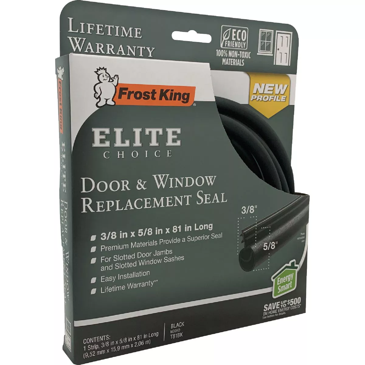 Frost King 3/8 In. x 5/8 In. x 81 In. Black Door & Window Replacement Seal - photo 4