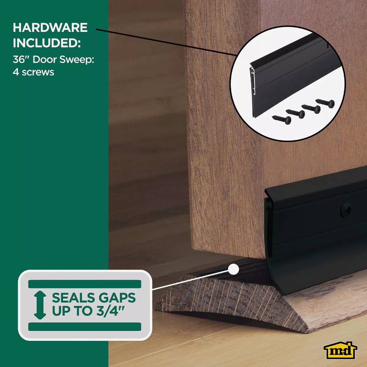M-D Building Products 0.25 In. 36 In. Black Door Sweep - photo 8