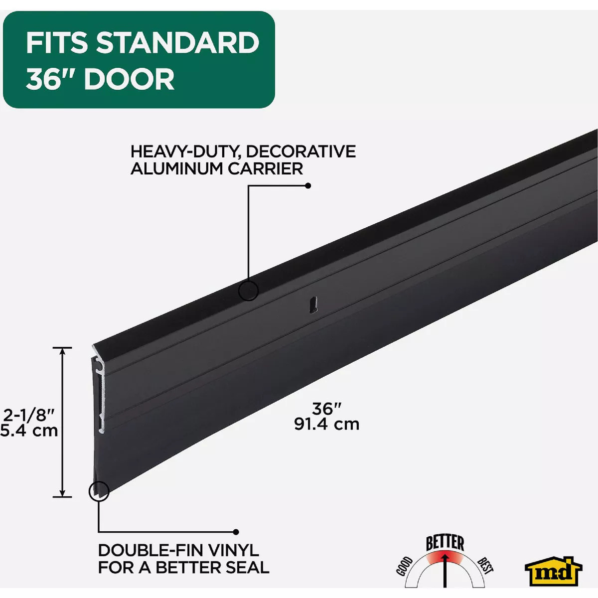 M-D Building Products 0.25 In. 36 In. Black Door Sweep - photo 7