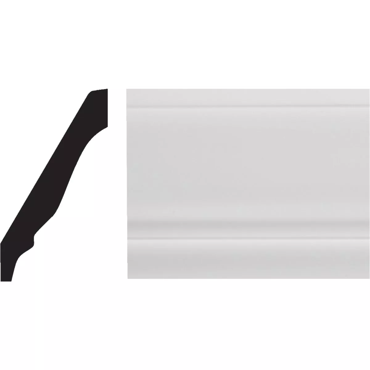 Royal 9/16 In. W. x 3-5/8 In. H. x 12 Ft. L. White PVC Colonial Crown Molding