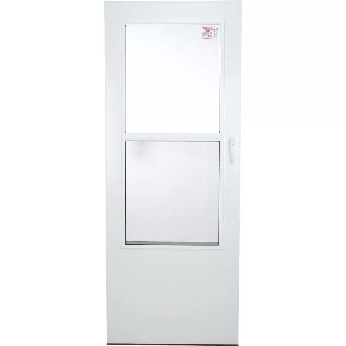 Larson Value-Core 32 In. W x 80 In. H x 1 In. Thick White Self-Storing Aluminum Storm Door