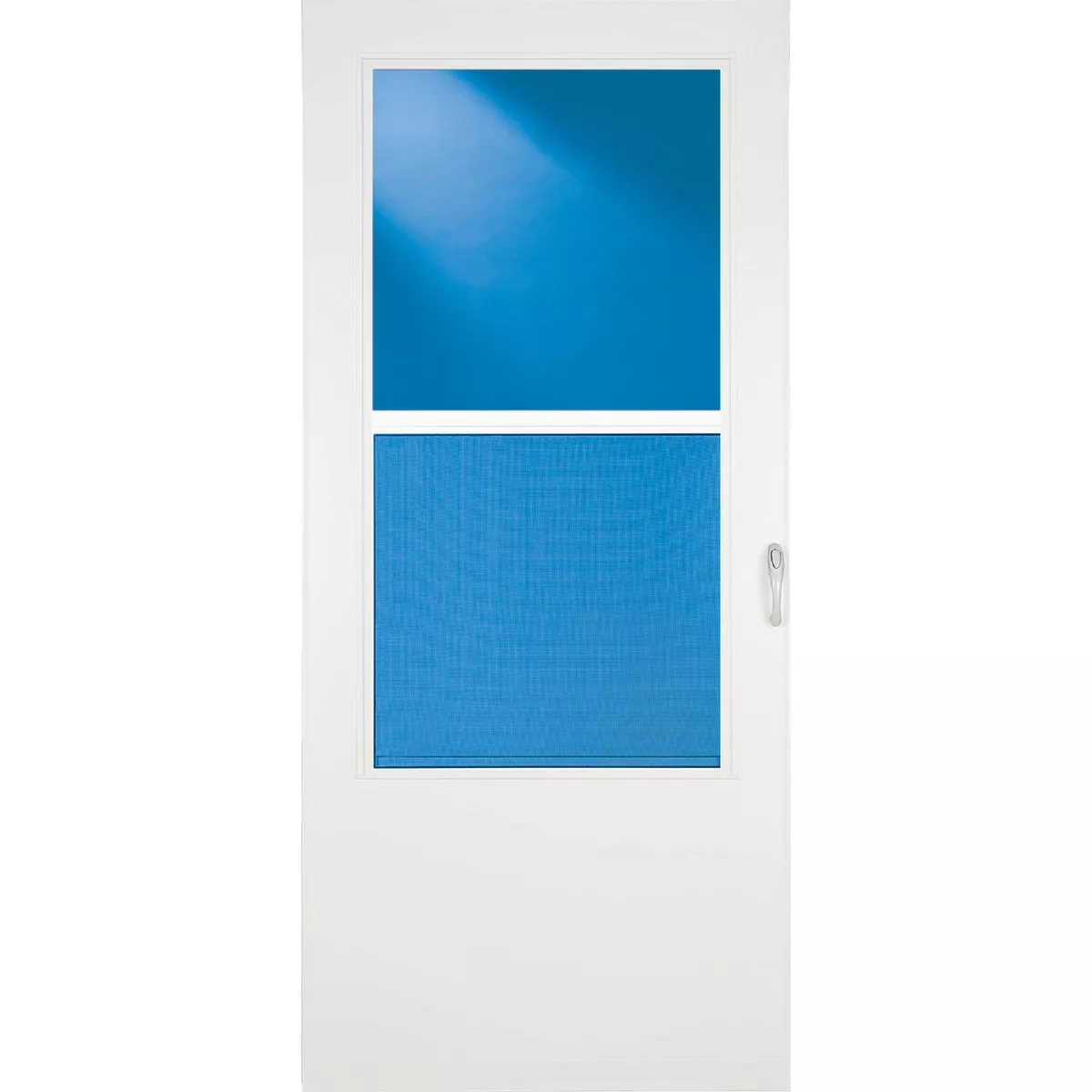 Larson Value-Core 36 In. W x 80 In. H x 1 In. Thick White Self-Storing Aluminum Storm Door - photo 4