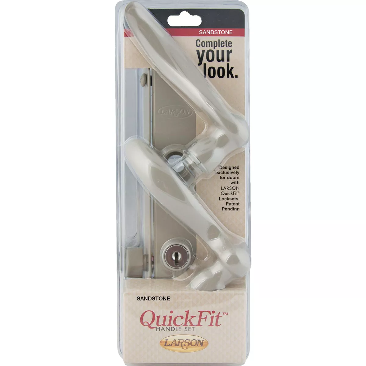 Larson QuickFit Sandstone Die-Cast Metal Locking Storm Door Curved Leverset - photo 2