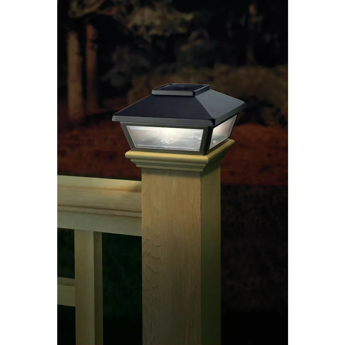 Deckorators 4 In. x 4 In. Black Solar Post Cap with Pine Base - photo 2