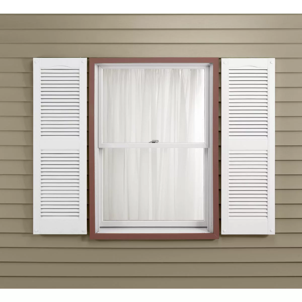 Builders Edge 15 In. x 48 In. Vinyl Louvered Shutter, (2-Pack) - photo 2