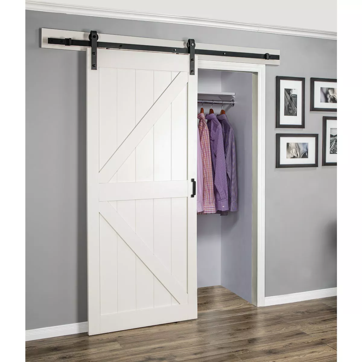 Erias Home Designs 36 In. x 84 In. x 1-3/8 In. K-Style Stone Barn Door Kit - photo 2