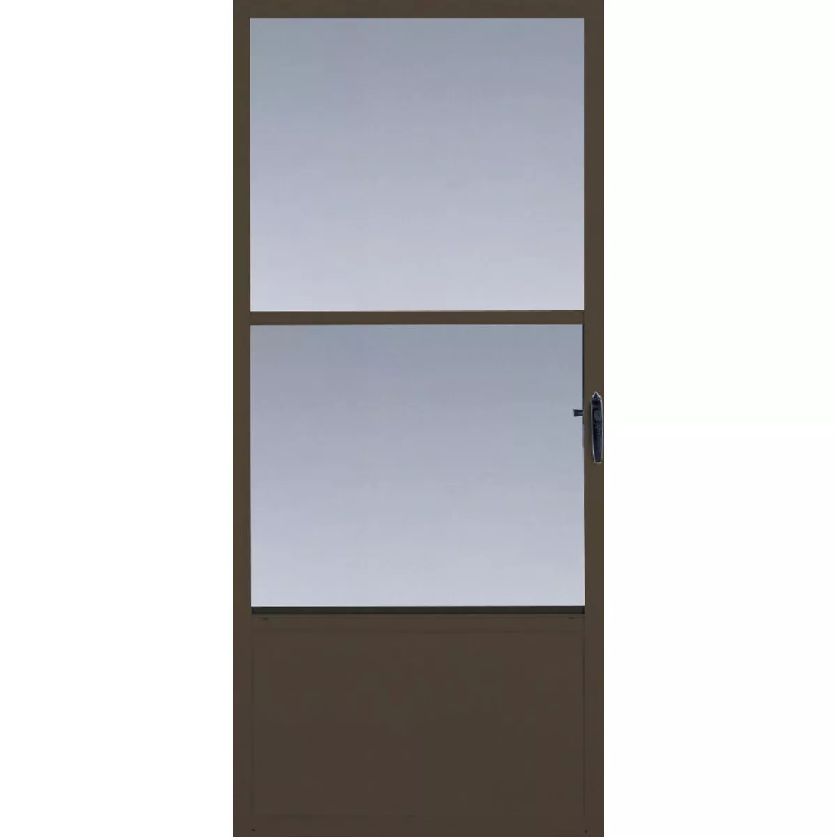 Larson Comfort-Bilt 32 In. W x 81 In. H x 1 In. Thick Brown Self-Storing Aluminum Storm Door