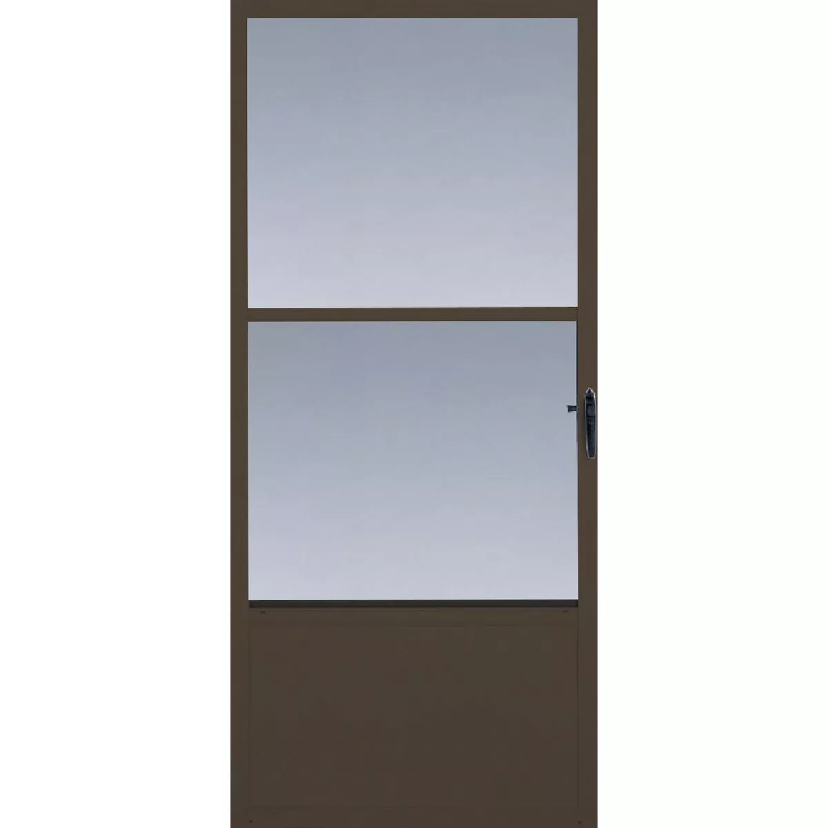 Larson Comfort-Bilt 36 In. W x 81 In. H x 1 In. Thick Brown Self-Storing Aluminum Storm Door