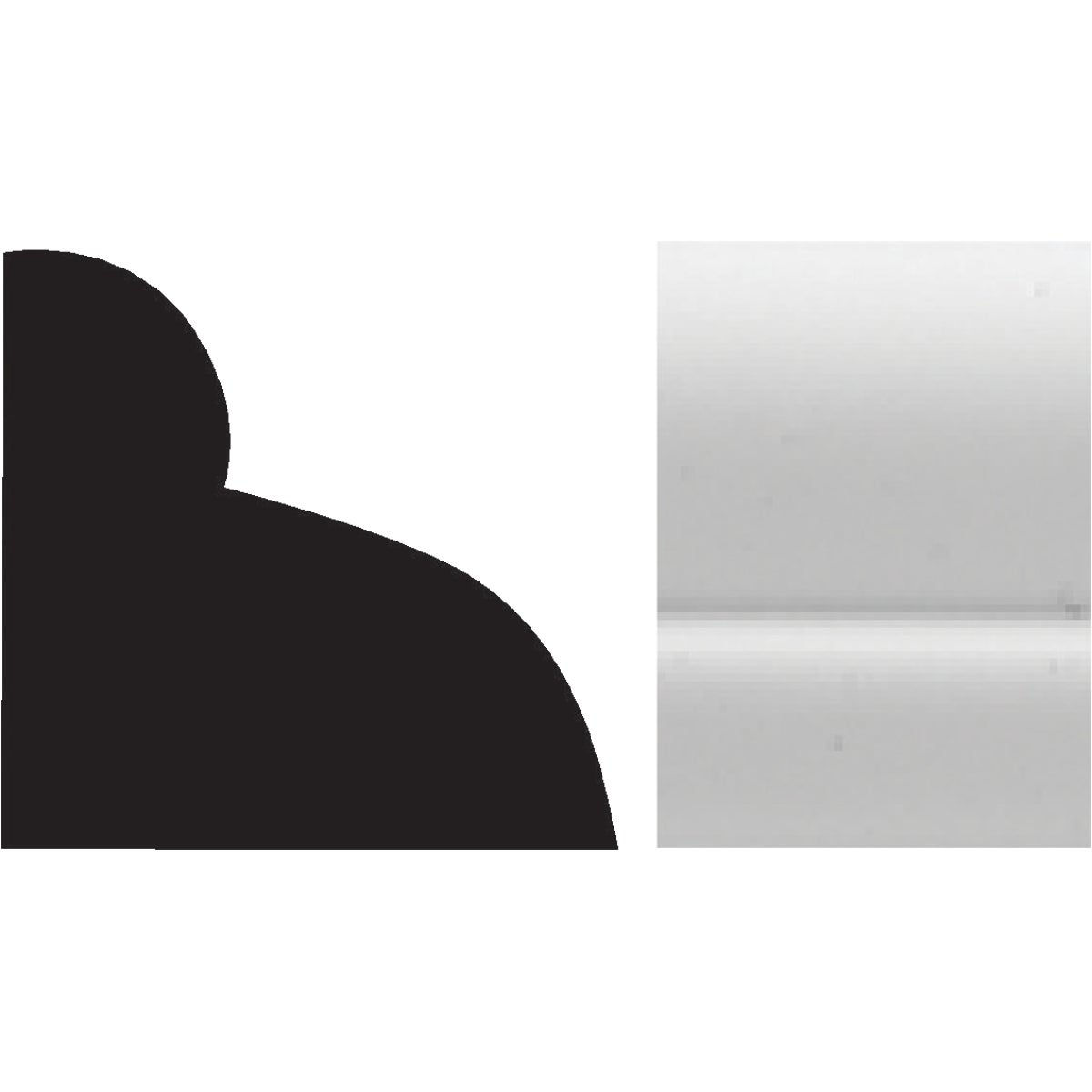 Royal 5/16 In. W. x 1/2 In. H. x 96 In. L. White PVC Quarter Round