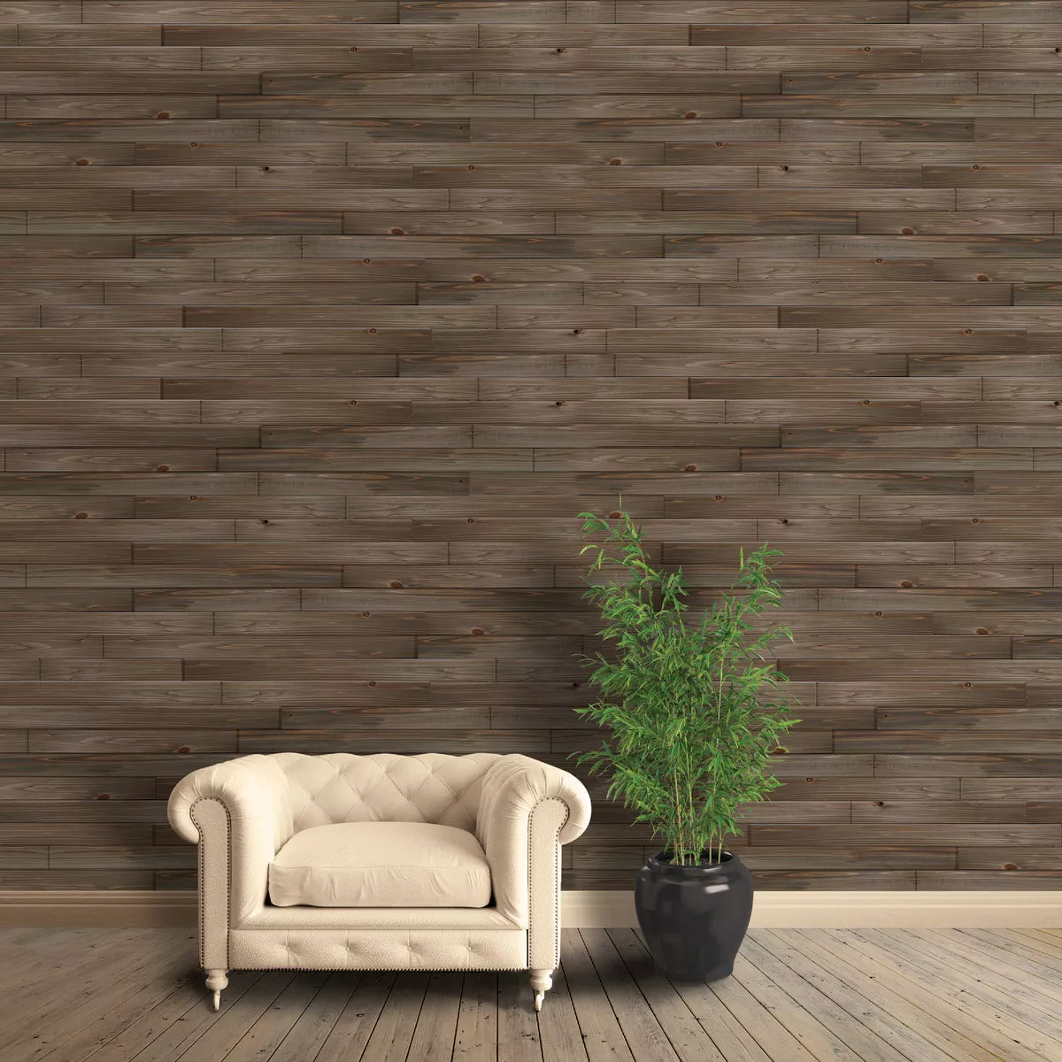Global Product Sourcing 3-1/2 In. W. x 1/4 In. Thick Solid Wood Gray Reclaimed Wood Wall Plank - photo 2