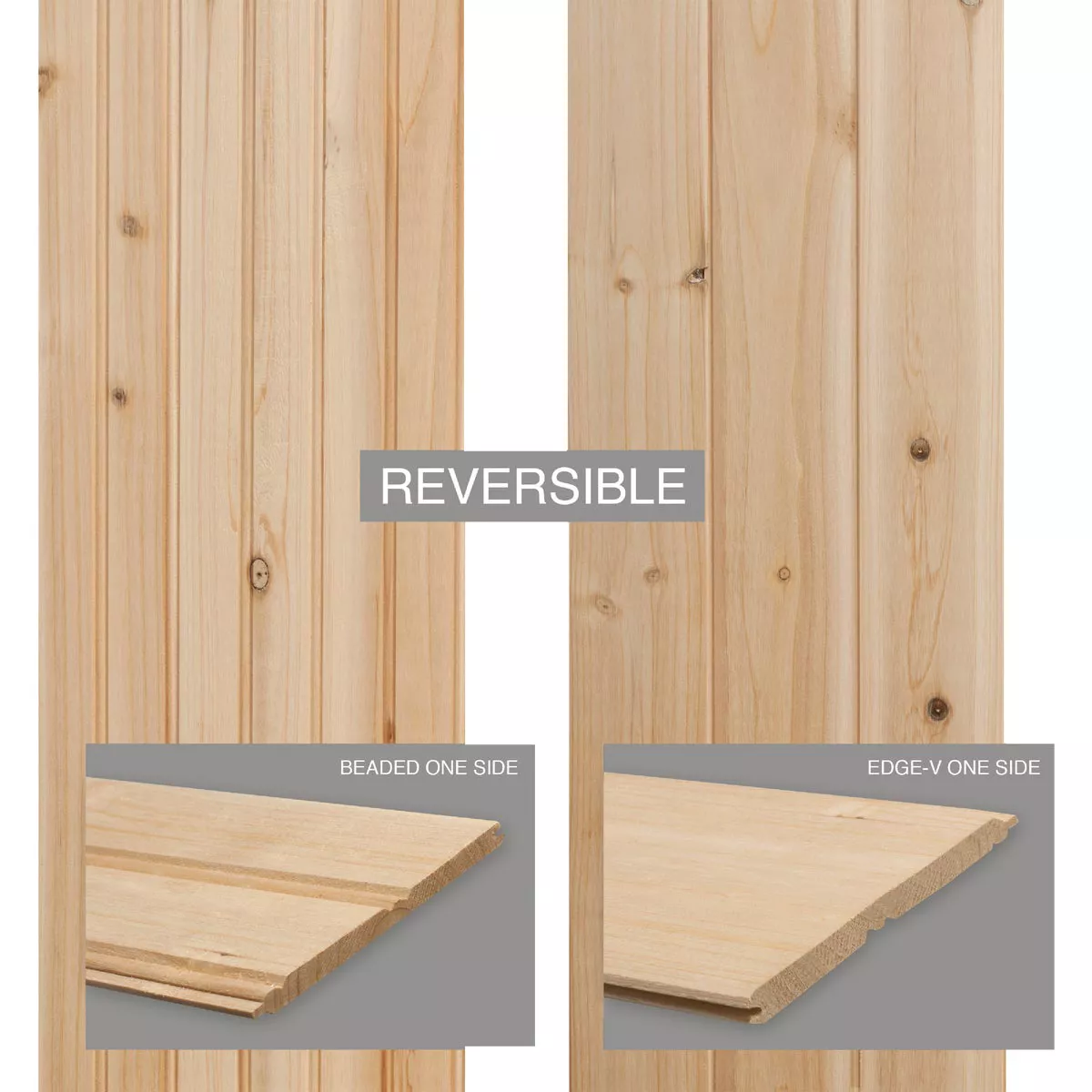 Global Product Sourcing 3-1/2 In. W. x 8 Ft. L. x 5/16 In. Thick Knotty Cedar Reversible Profile Wall Plank (6-Pack) - photo 4