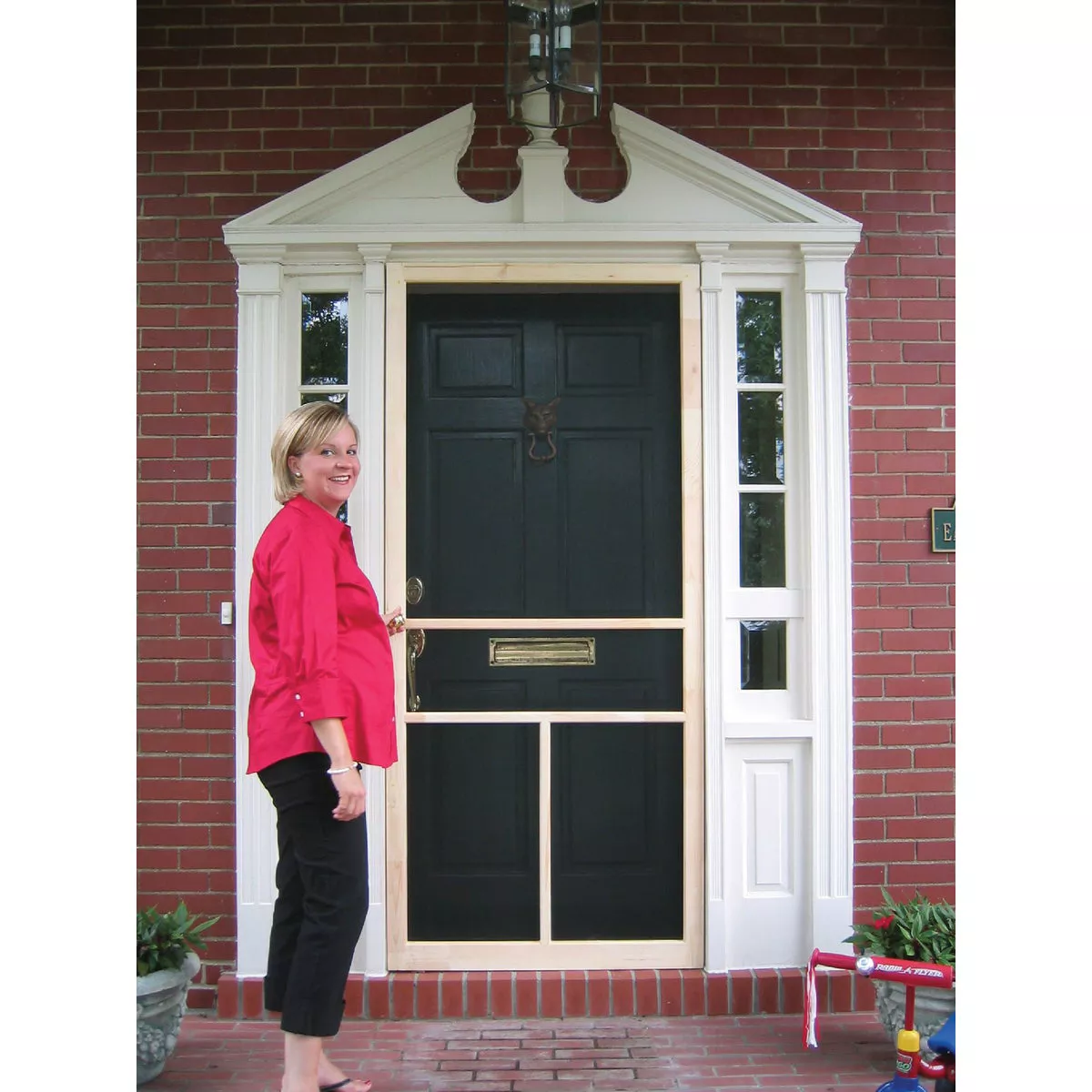Snavely Kimberly Bay 36 In. W x 80 In. H x 1 In. Thick Natural Fingerjoint Pine Wood T-Bar Screen Door - photo 2