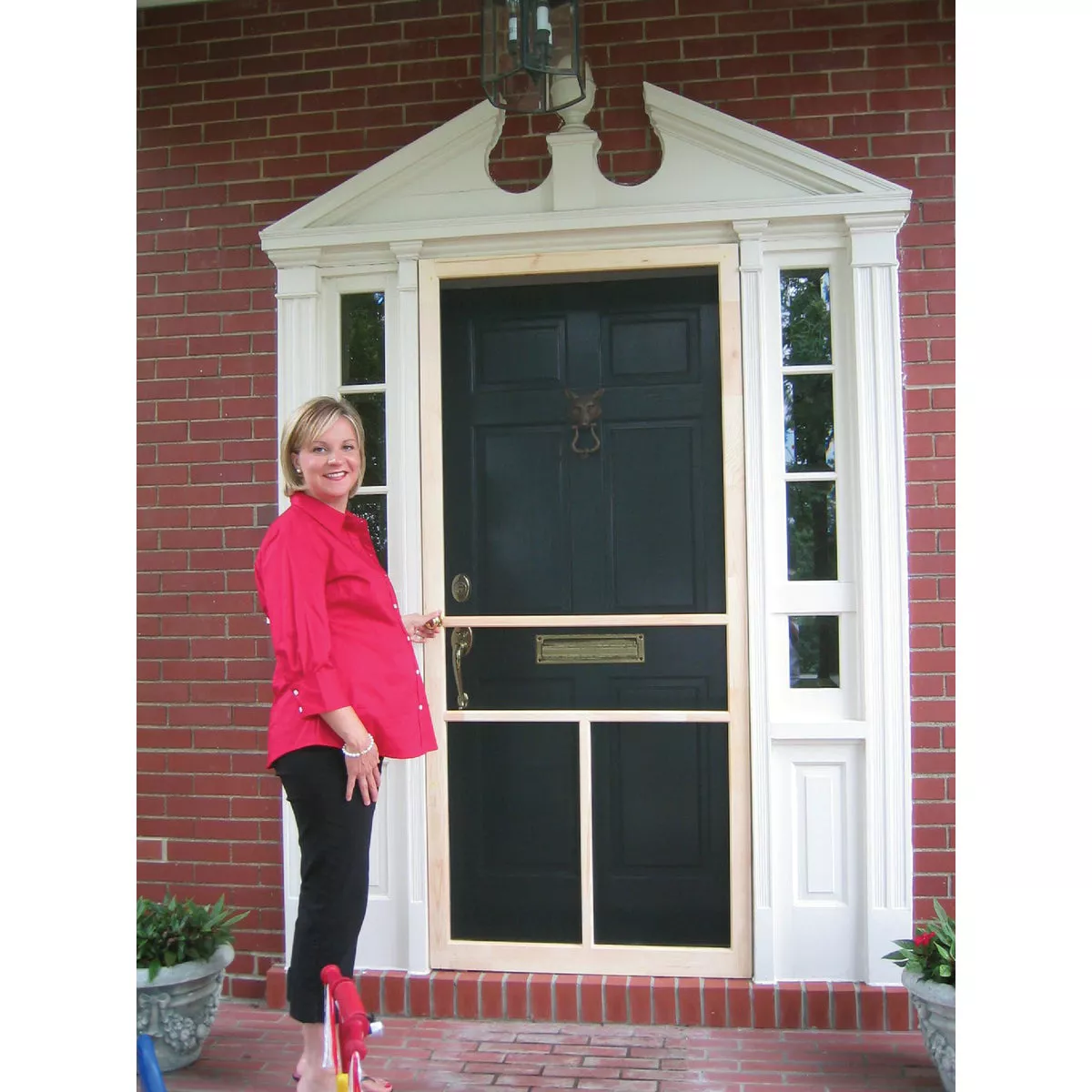Snavely Kimberly Bay 36 In. W x 80 In. H x 1 In. Thick Natural Fingerjoint Pine Wood T-Bar Screen Door - photo 3