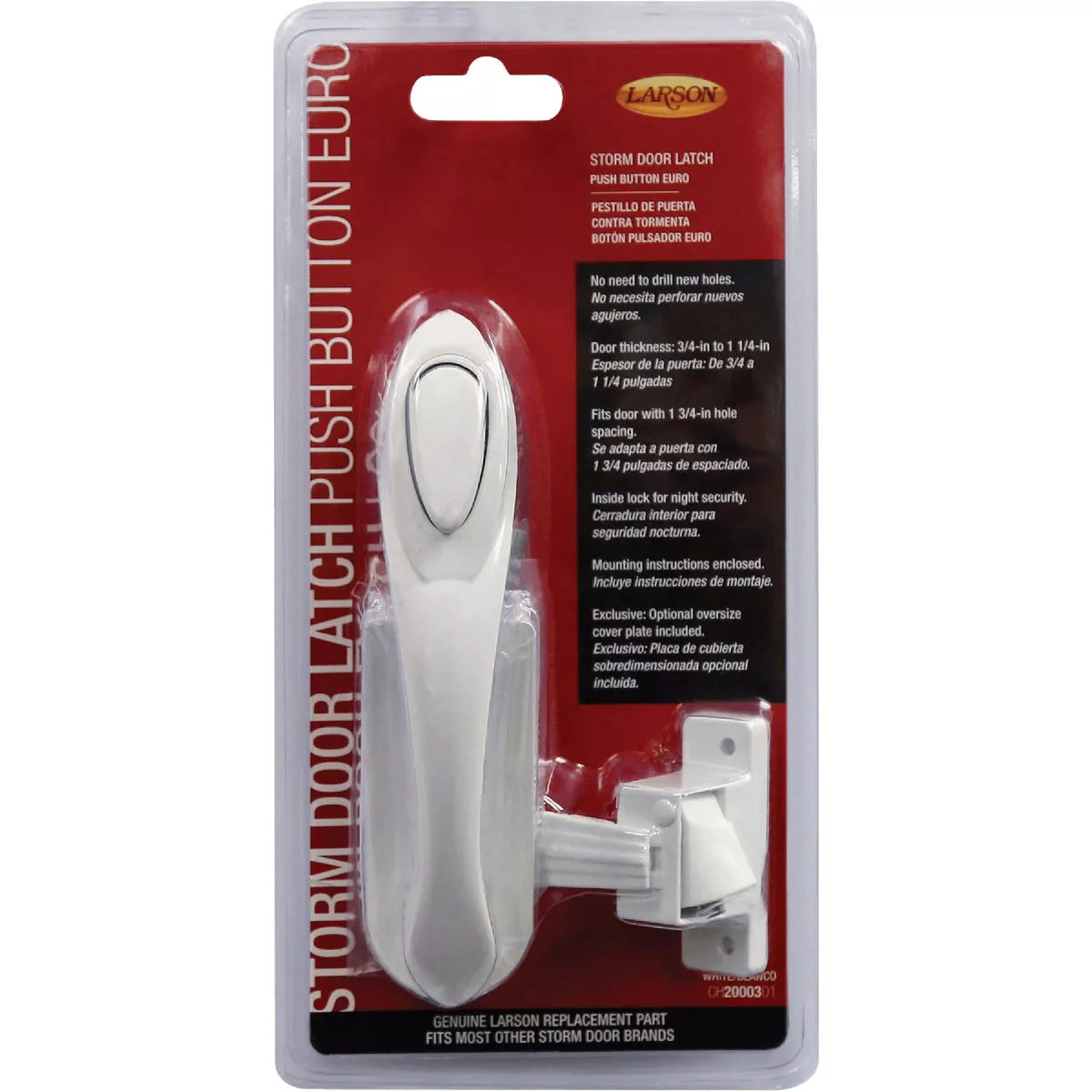 Larson Euro White Push Button Door Latch - photo 2