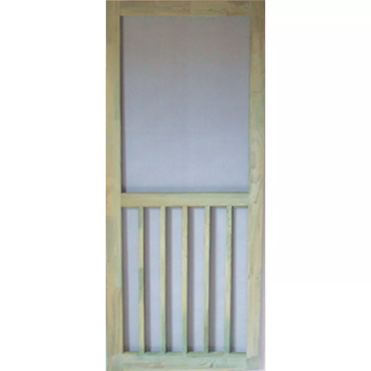 Snavely Kimberly Bay 32 In. W x 80 In. H x 1-1/8 In. Thick ACQ Treated Natural Finger Joint Pine Stiles & Rails 5-Bar Screen Door