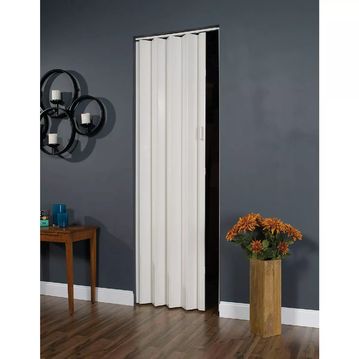 Spectrum Oakmont 48 In. W. x 80 In. H. White Accordion Folding Door - photo 2
