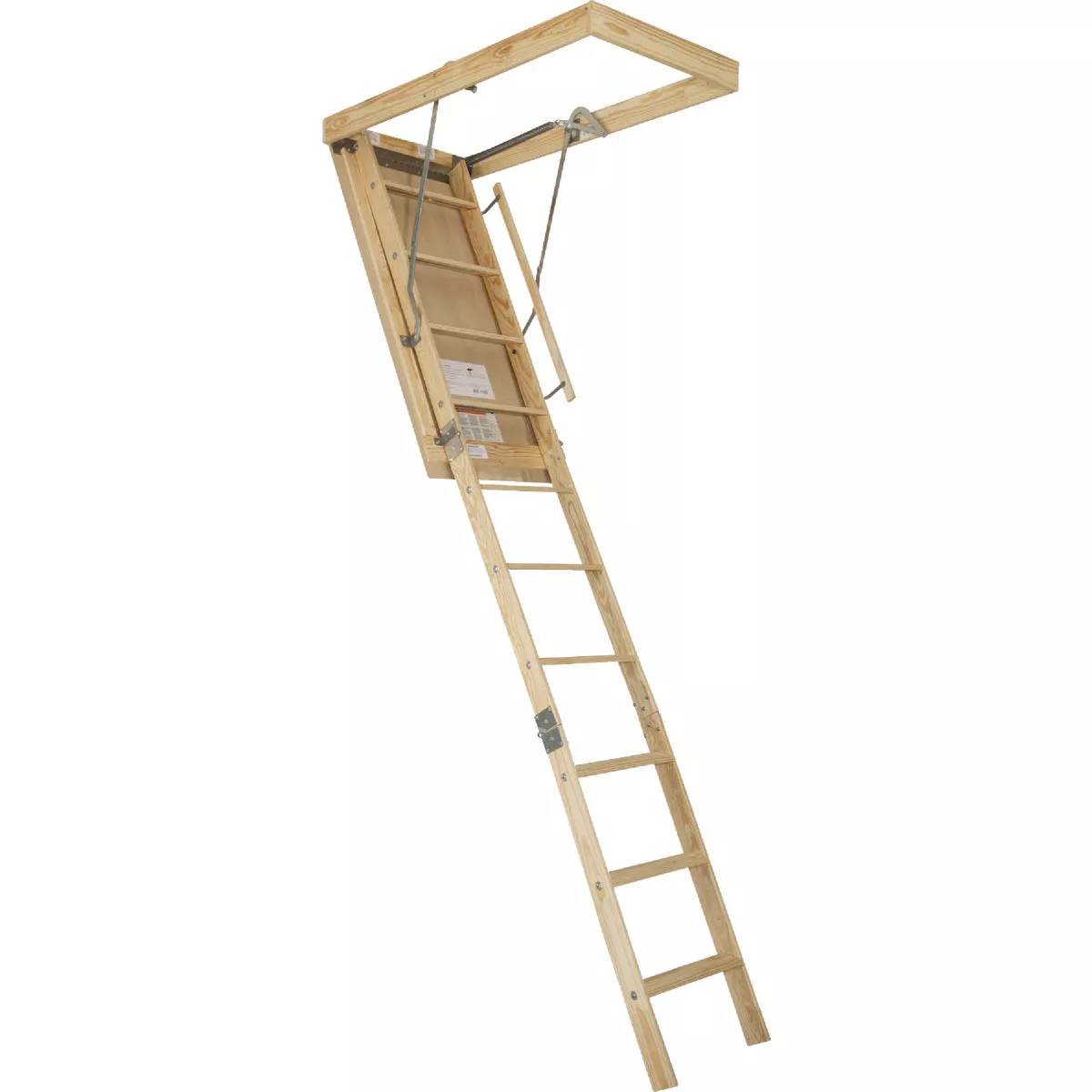 Louisville Premium 7 Ft. to 8 Ft. 9 In. 25-1/2 In. x 54 In. Wood Attic Stairs, 250 Lb. Load