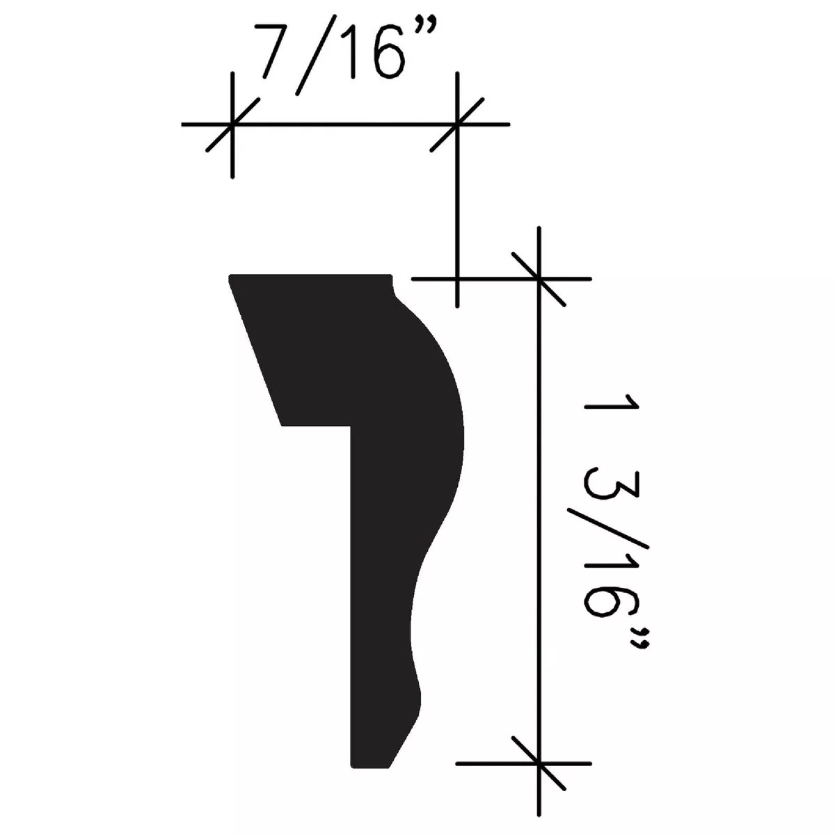 Inteplast Building Products 7/16 In. x 1-3/16 In. x 8 Ft. Crystal White Polystyrene Base Molding Cap - photo 4